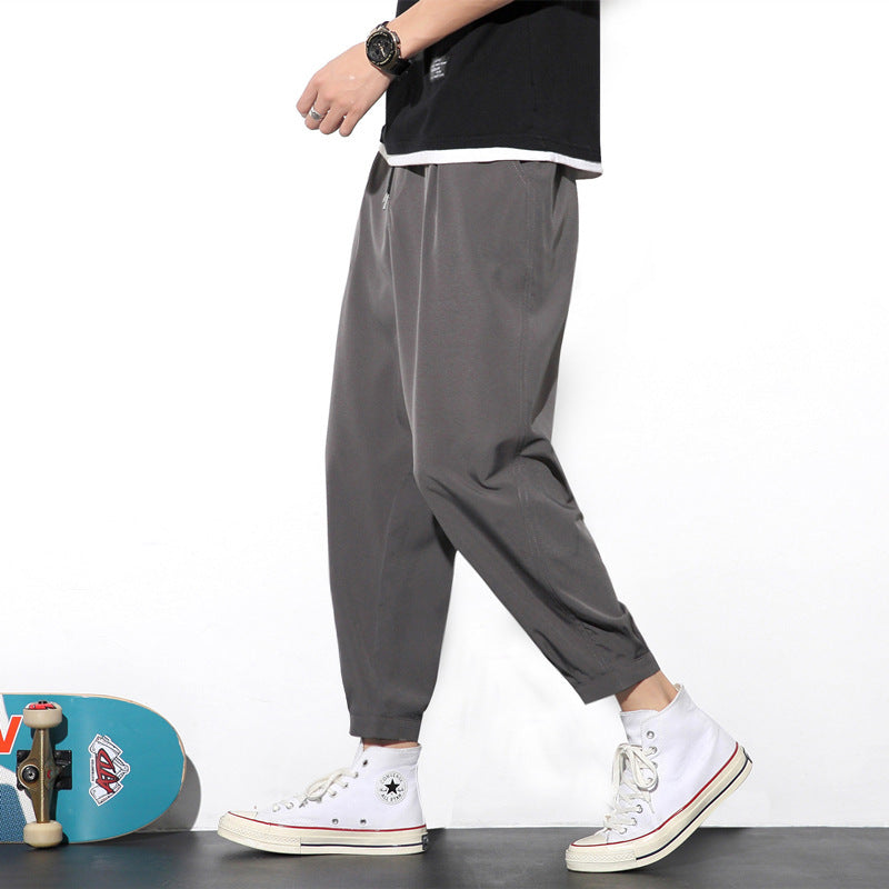 Drawstring Pants Summer Casual Ice Slik Trousers Jogger Hiking Sports Pants Men - TWENTY ONE SEVEN