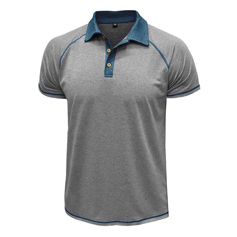 Short-sleeved Men's Polo T-shirt with Lapel - Stylish Bottoming Shirt for Men