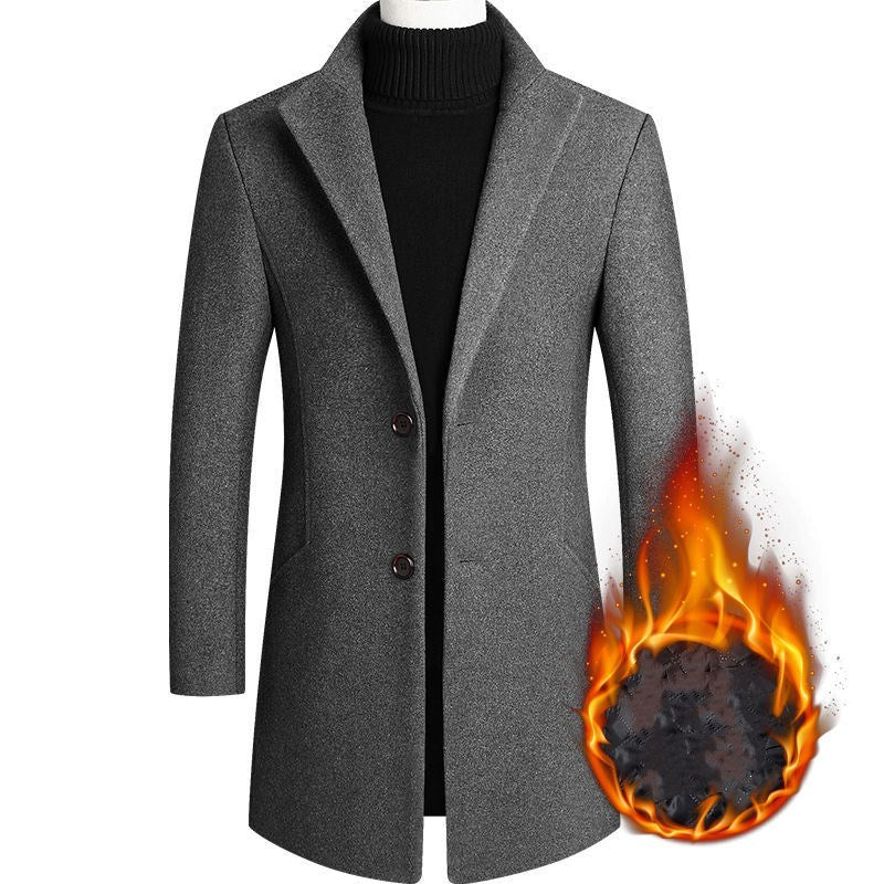 Men's Wool Coat Medium Length Leisure Suit - TWENTY ONE SEVEN
