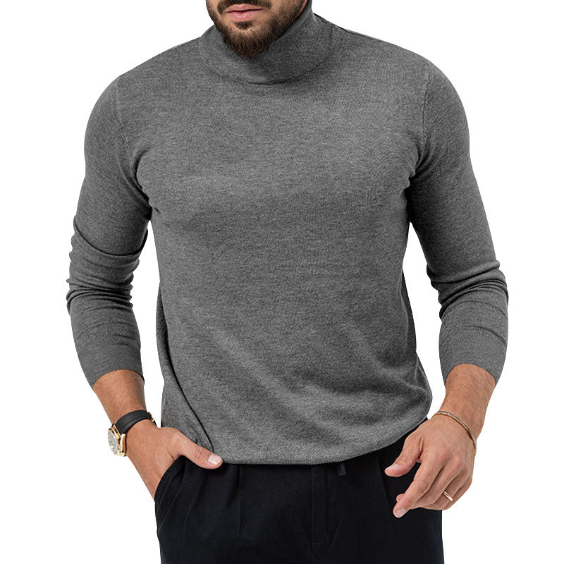 Autumn and Winter High-Elastic Cashmere Turtleneck Sweater for Young Men
