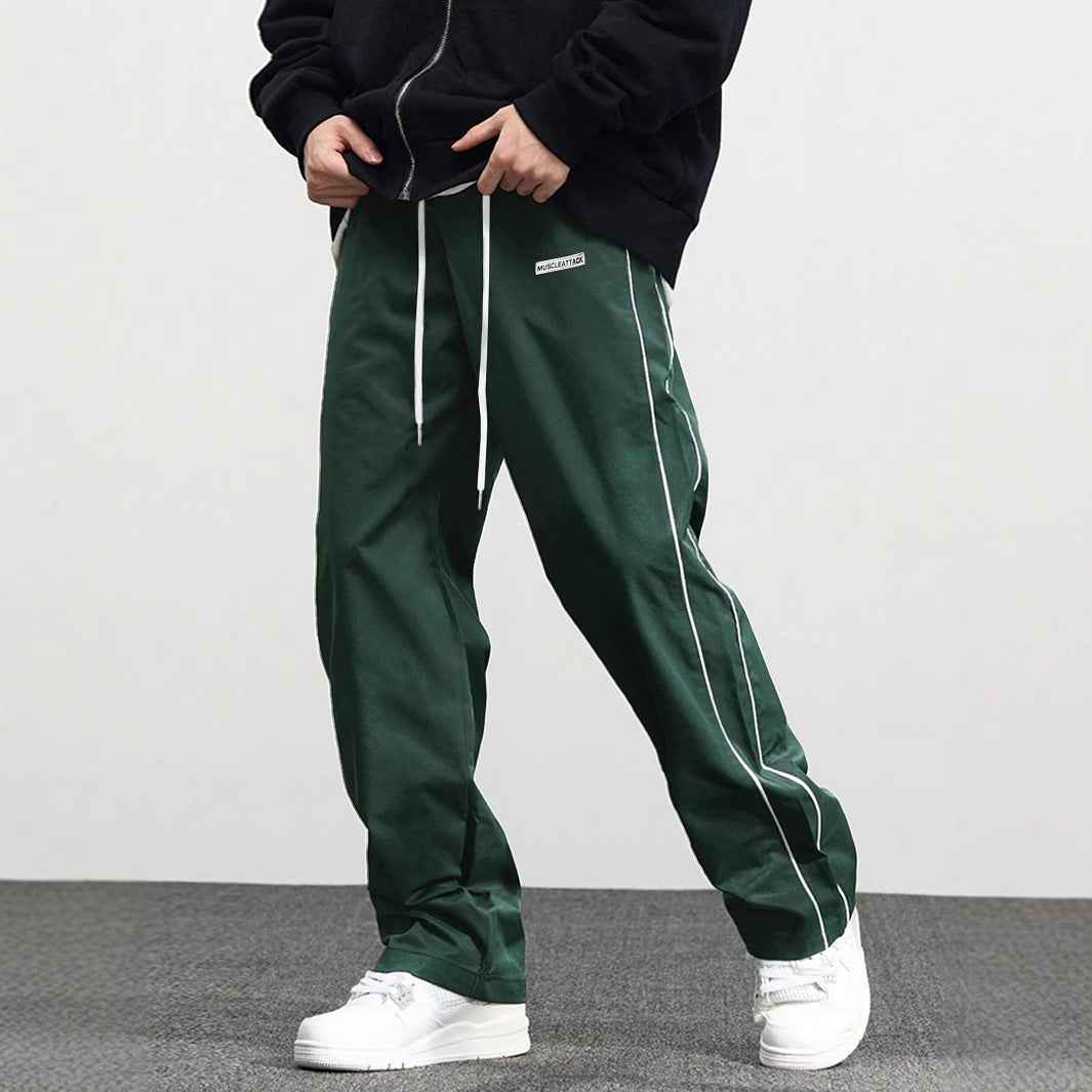 Men's Retro Tapered Cargo Pants - Fashionable Loose Leisure Trousers with Side Pockets for Everyday Jogging