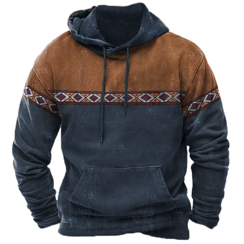 3D Print Mens Hoodie - Trendy Digital Print Hoodie for Men