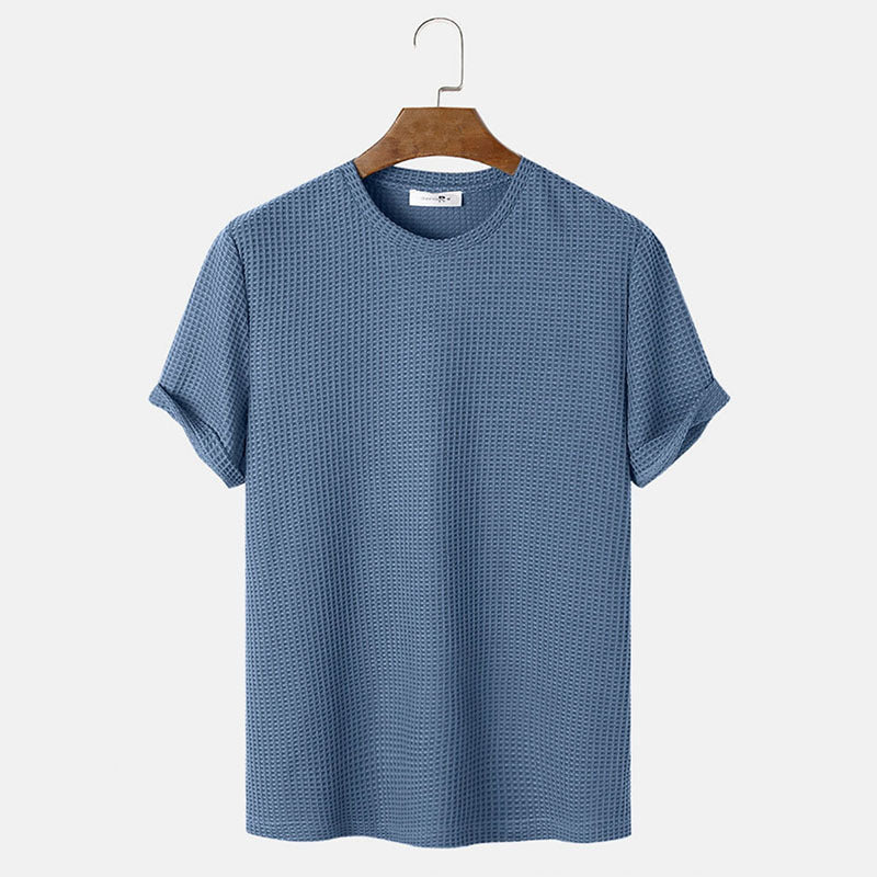 Men's Summer T-Shirts - Solid Color Round Neck Basic T-Shirts for Men