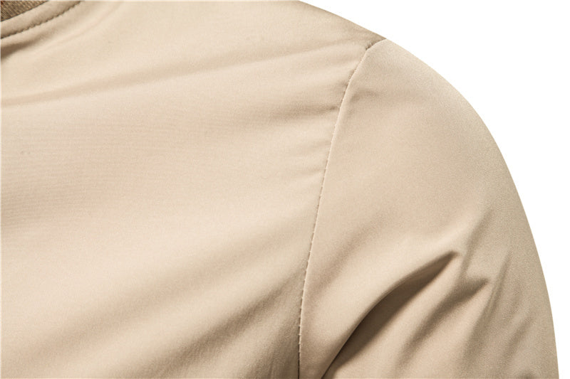 Men's Striped Zip-up Jacket - Casual Sports Outerwear with Pockets for Spring and Fall