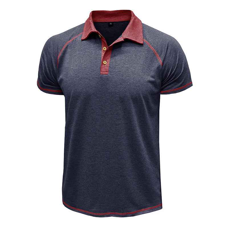 Short-sleeved Men's Polo T-shirt with Lapel - Stylish Bottoming Shirt for Men