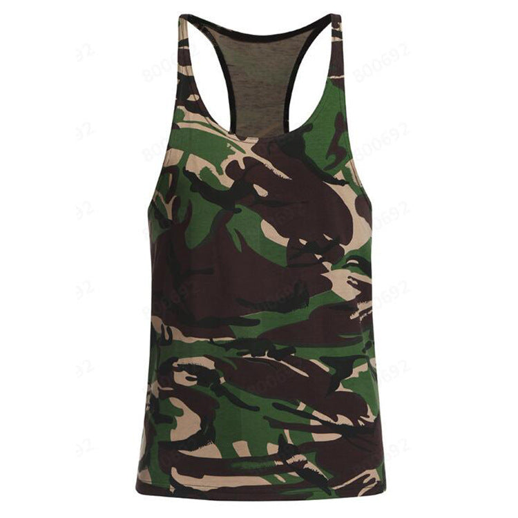Mens Camouflage Sports Vest for Leisure and Activewear