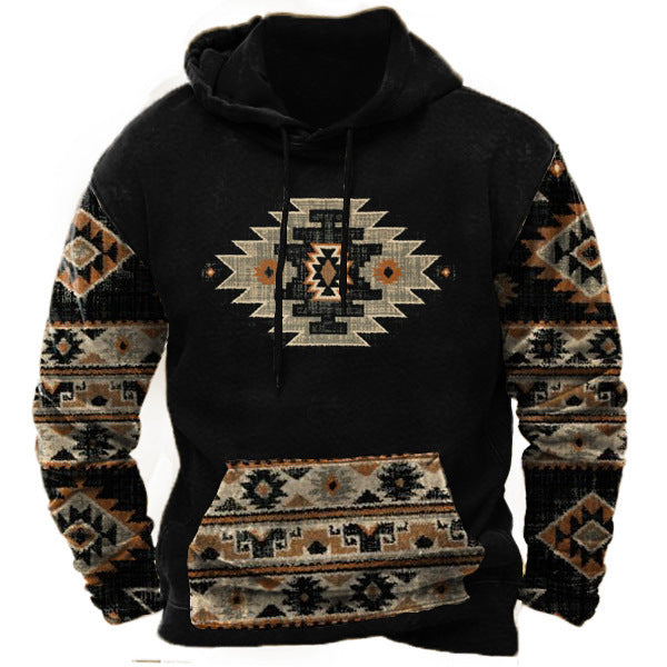 3D Print Mens Hoodie - Trendy Digital Print Hoodie for Men