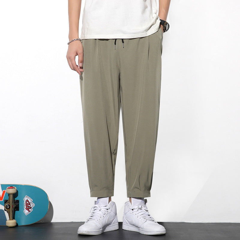 Drawstring Pants Summer Casual Ice Slik Trousers Jogger Hiking Sports Pants Men - TWENTY ONE SEVEN