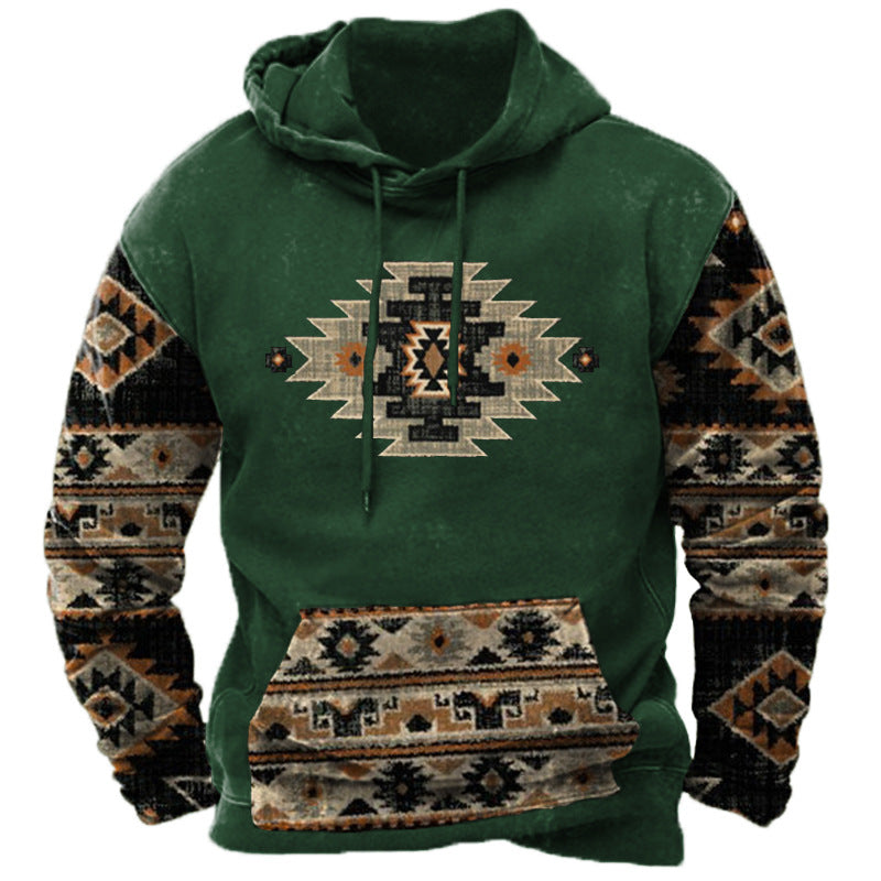 3D Print Mens Hoodie - Trendy Digital Print Hoodie for Men