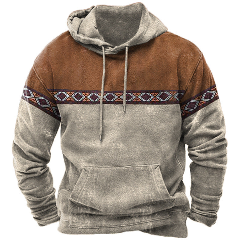 3D Print Mens Hoodie - Trendy Digital Print Hoodie for Men