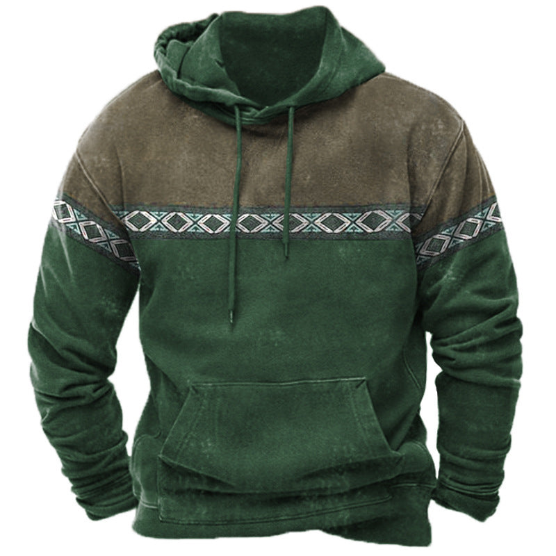 3D Print Mens Hoodie - Trendy Digital Print Hoodie for Men