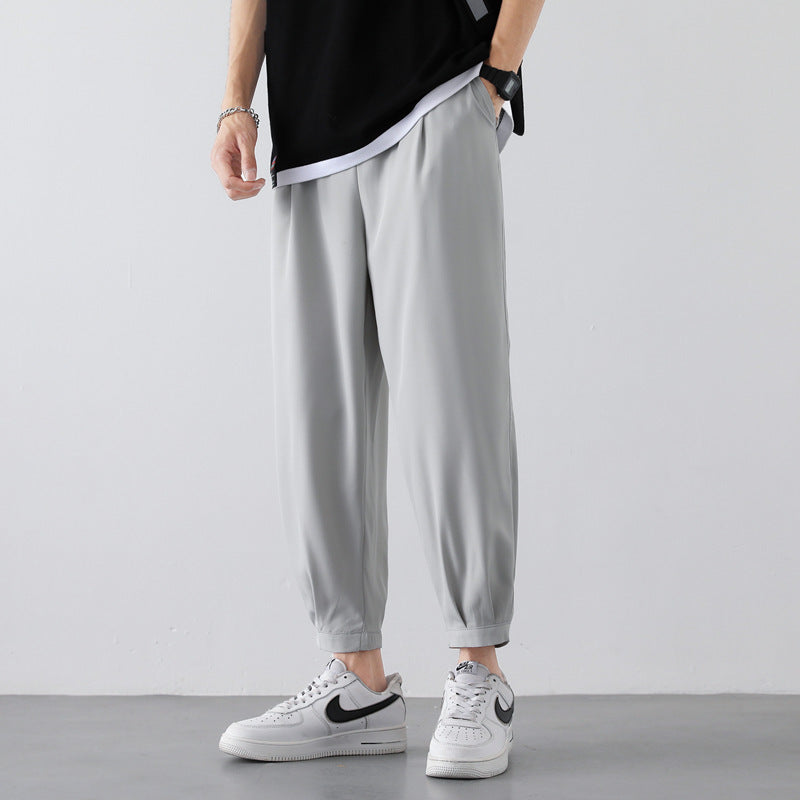 Drawstring Pants Summer Casual Ice Slik Trousers Jogger Hiking Sports Pants Men - TWENTY ONE SEVEN