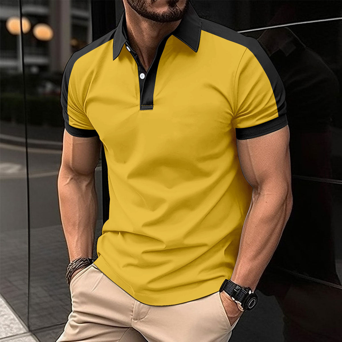 Men's Short Sleeve Business Shirt Summer Casual Polo Shirts - TWENTY ONE SEVEN