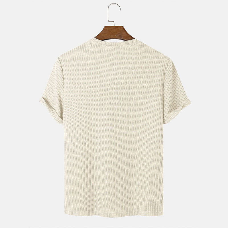 Men's Summer T-Shirts - Solid Color Round Neck Basic T-Shirts for Men