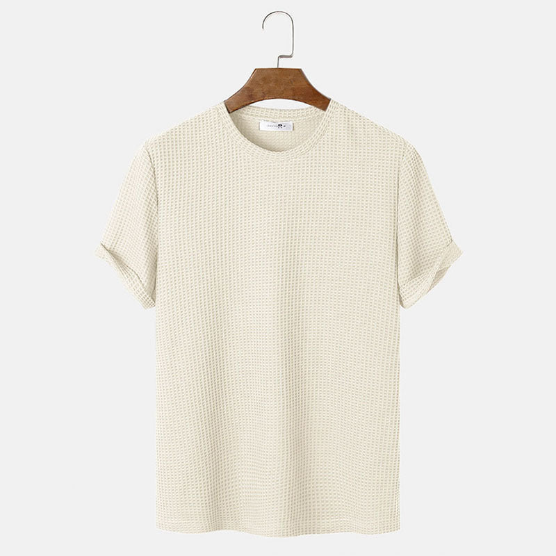 Men's Summer T-Shirts - Solid Color Round Neck Basic T-Shirts for Men