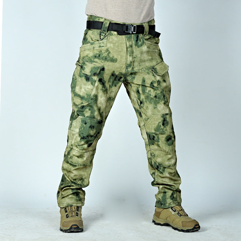 Winter Tactical Pants Men's Waterproof Fleece-lined Soft Shell Shark Skin