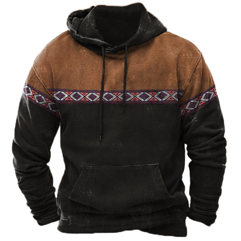 3D Print Mens Hoodie - Trendy Digital Print Hoodie for Men