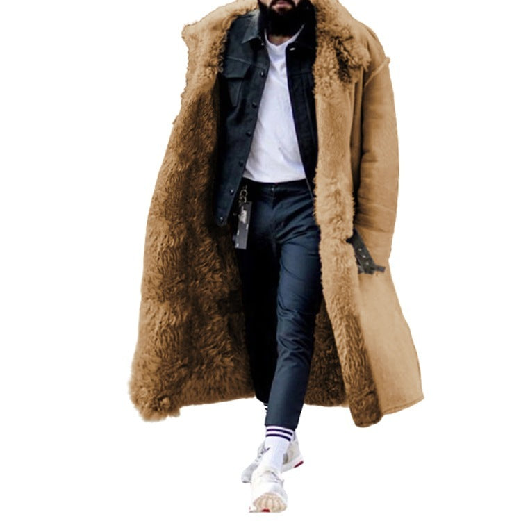 Autumn and Winter Furry Coat for Winter - Long Thick Lapel Frosted Velvet Keeps Warm