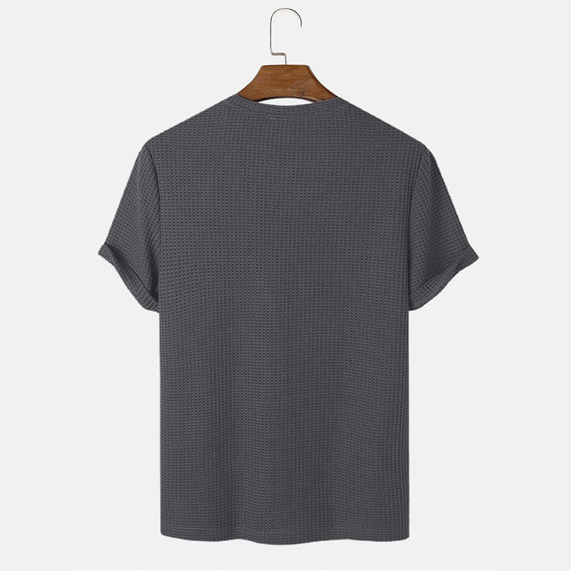 Men's Summer T-Shirts - Solid Color Round Neck Basic T-Shirts for Men