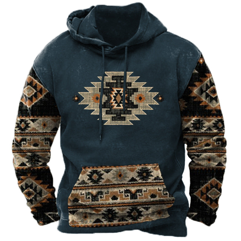 3D Print Mens Hoodie - Trendy Digital Print Hoodie for Men
