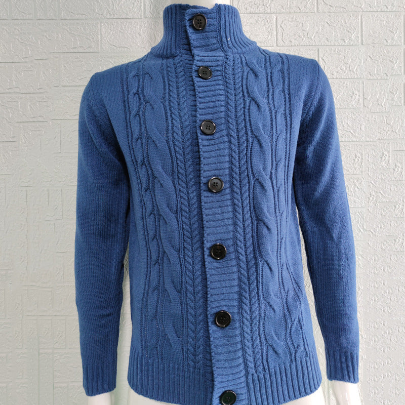Men's Stand Collar Sweater Knit Button Cardigan Tops Men's Clothing - TWENTY ONE SEVEN