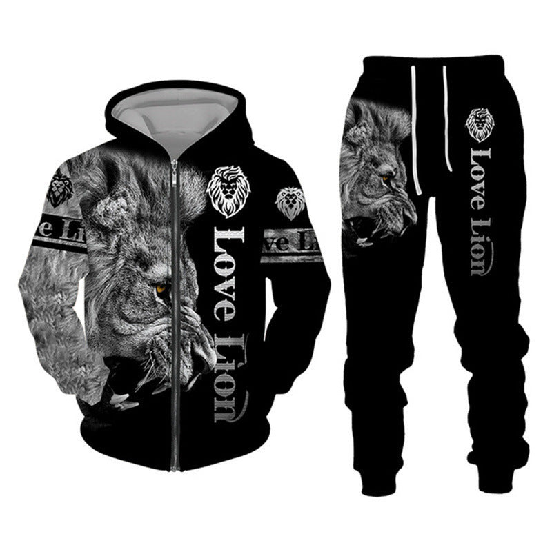 3D Printing Sweater Suit for Men - Zipper Sportswear