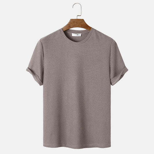 Men's Summer T-Shirts - Solid Color Round Neck Basic T-Shirts for Men