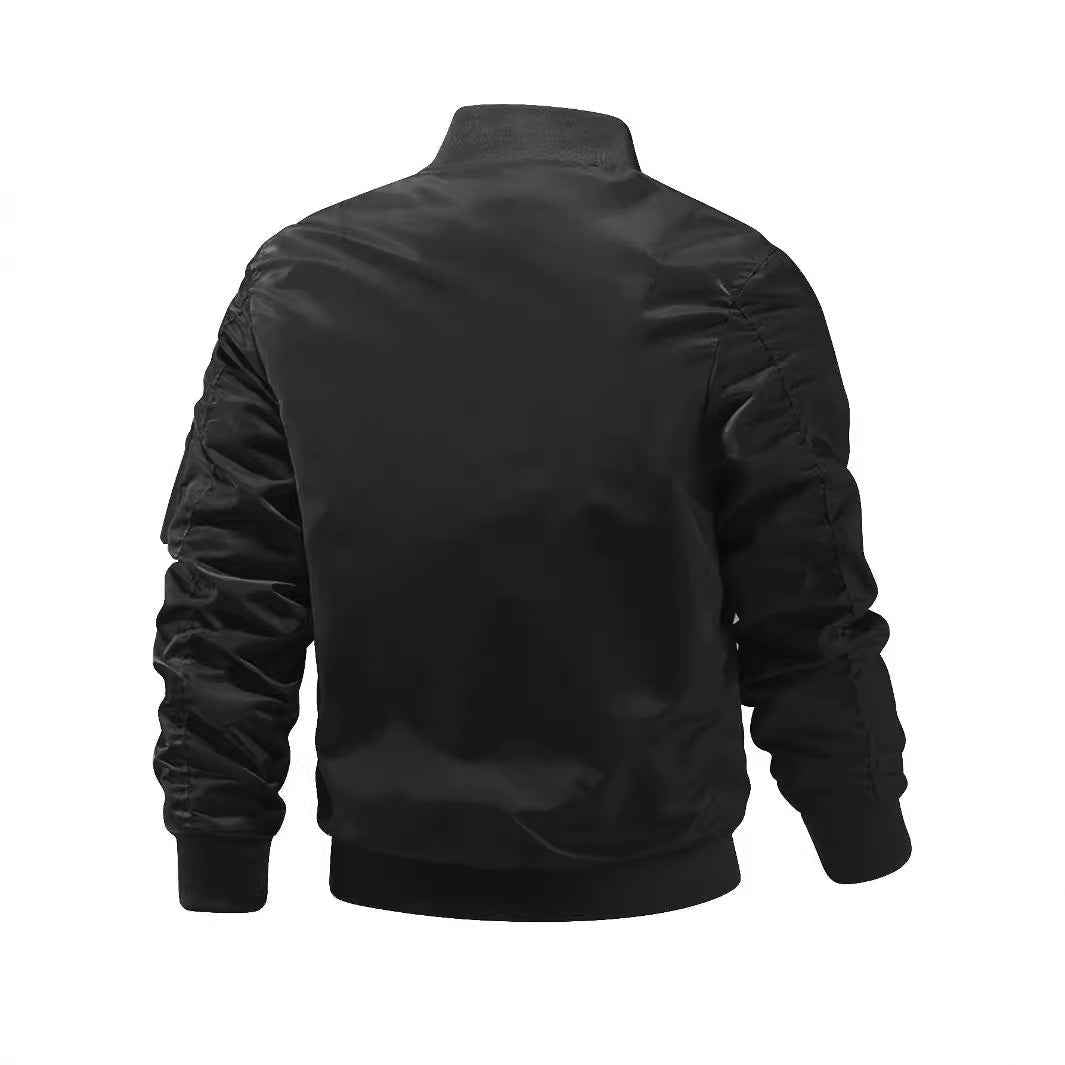 Men's Baseball Jacket Spring Autumn Pilot Coat Zipper Outwear for Men
