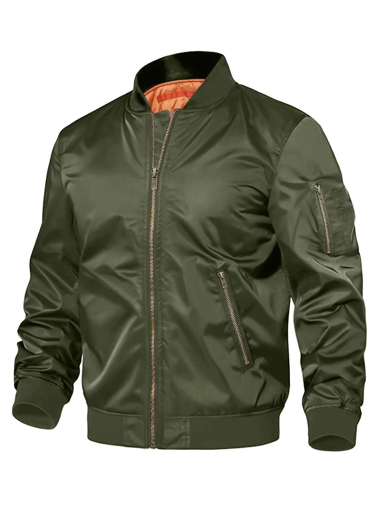 Men's Baseball Jacket Spring Autumn Pilot Coat Zipper Outwear for Men