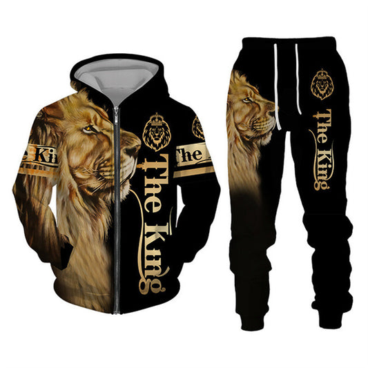 3D Printing Sweater Suit for Men - Zipper Sportswear