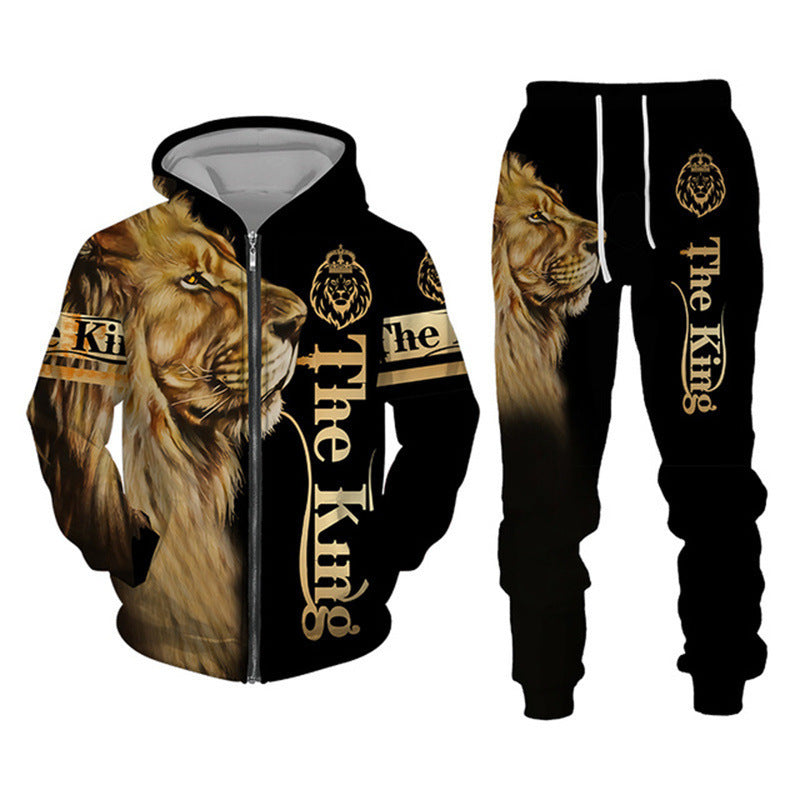 3D Printing Sweater Suit for Men - Zipper Sportswear