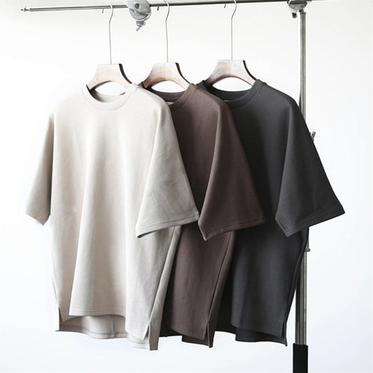Plus Size Air Cotton T-shirt 280g Loose Fit with Sleeves