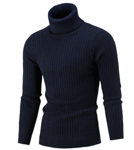 Men's High Lapel Sweater - Winter Tide Solid Color Sweater