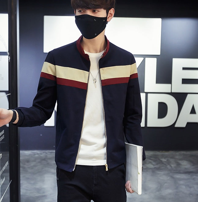 Men's Korean Version Of The Self-cultivation Single-breasted Collar Collar Tide Jacket Men's Casual Jacket Cardigan - TWENTY ONE SEVEN