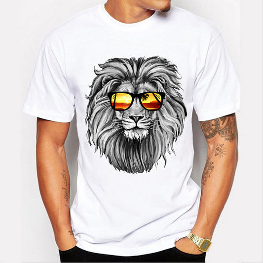 Fashion Men's Loose Printed T-shirt for Casual Style