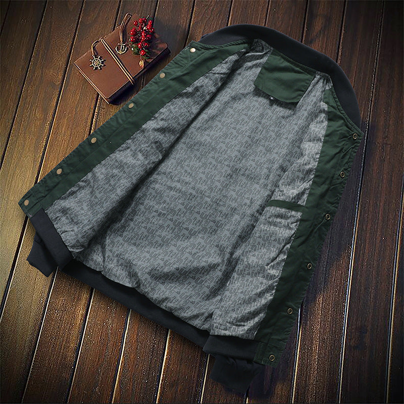 Men's Korean Version Of The Self-cultivation Single-breasted Collar Collar Tide Jacket Men's Casual Jacket Cardigan - TWENTY ONE SEVEN