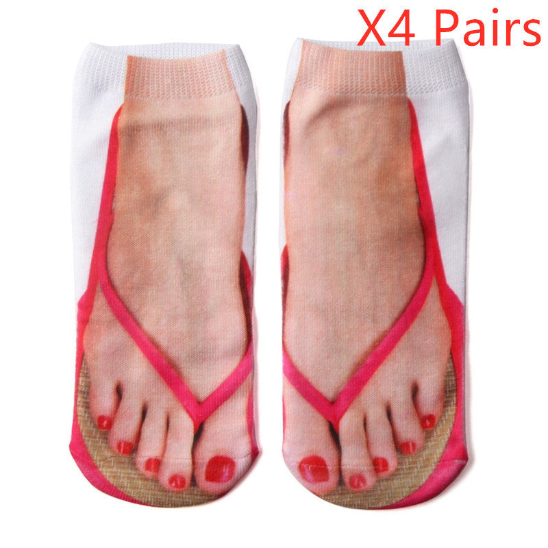 3D Printing Cartoon Socks - Creative Flip Flop Design for Men and Women