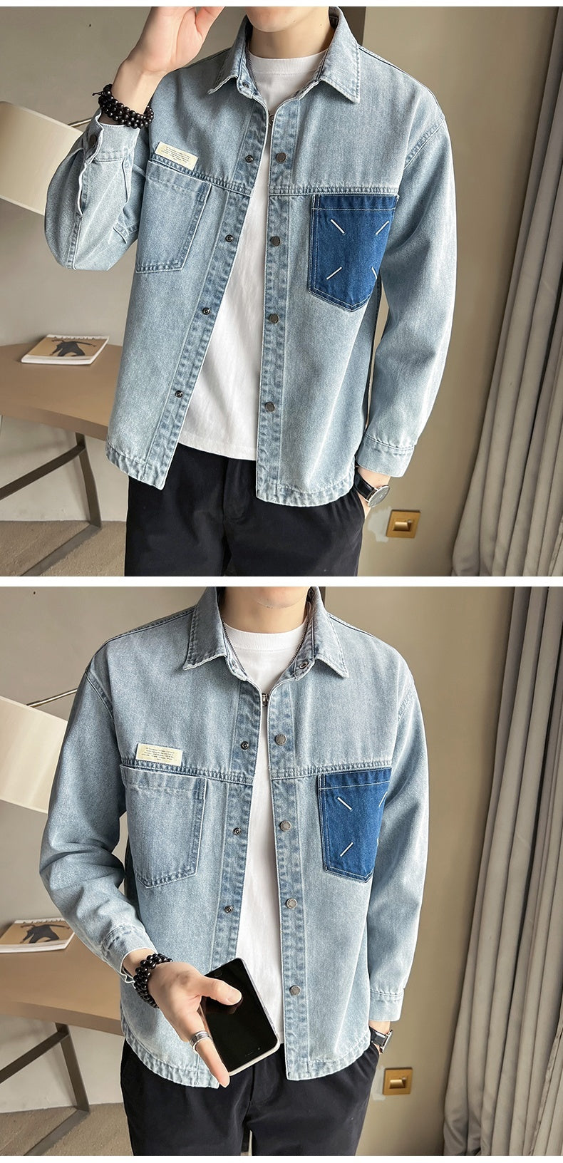 Fashion Brand Workwear Denim Shirt for Everyday Style