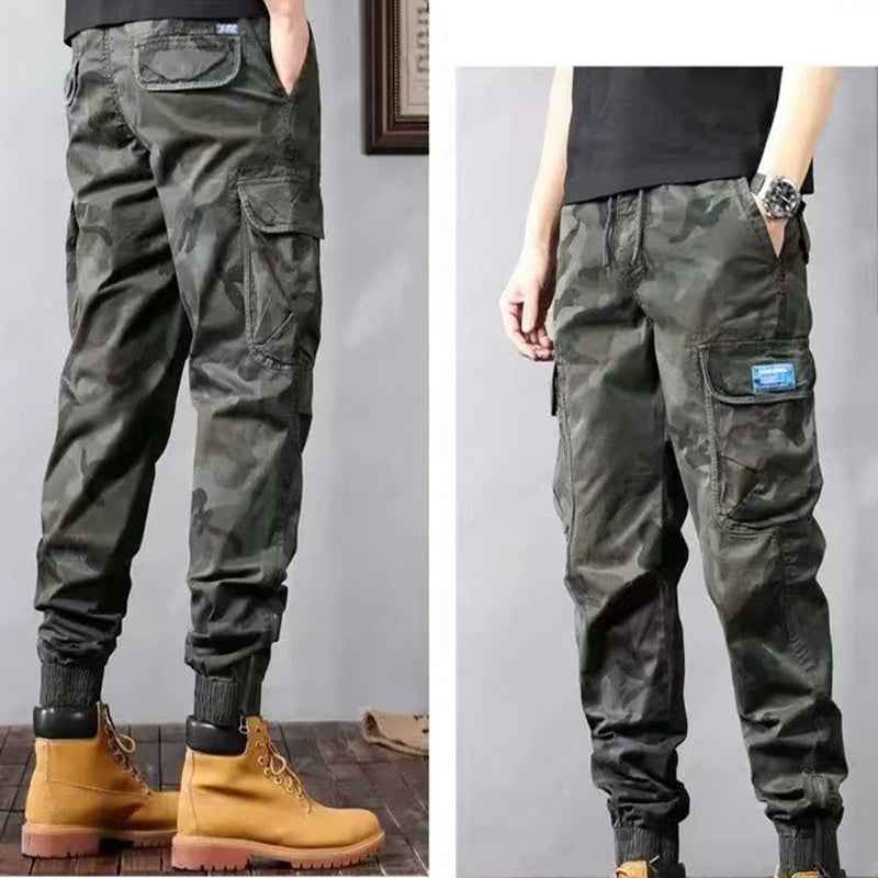 Camouflage Cargo Pants for Men - Fashionable Casual Loose Tapered Trousers with Pockets