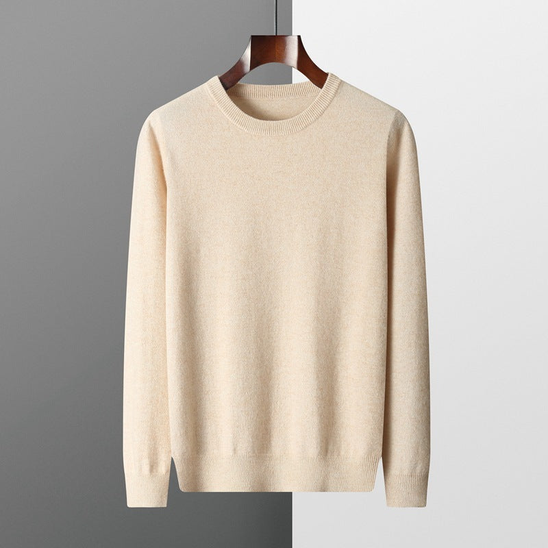 Autumn Winter Men's Knitted Sweater Round-Neck Long-Sleeved Pullover Casual
