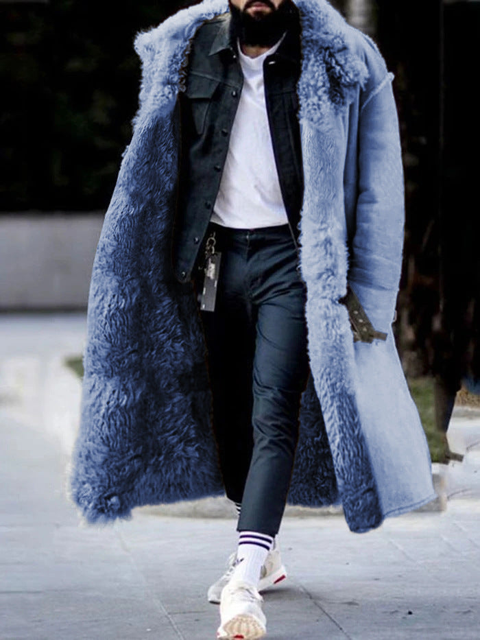 Autumn and Winter Furry Coat for Winter - Long Thick Lapel Frosted Velvet Keeps Warm