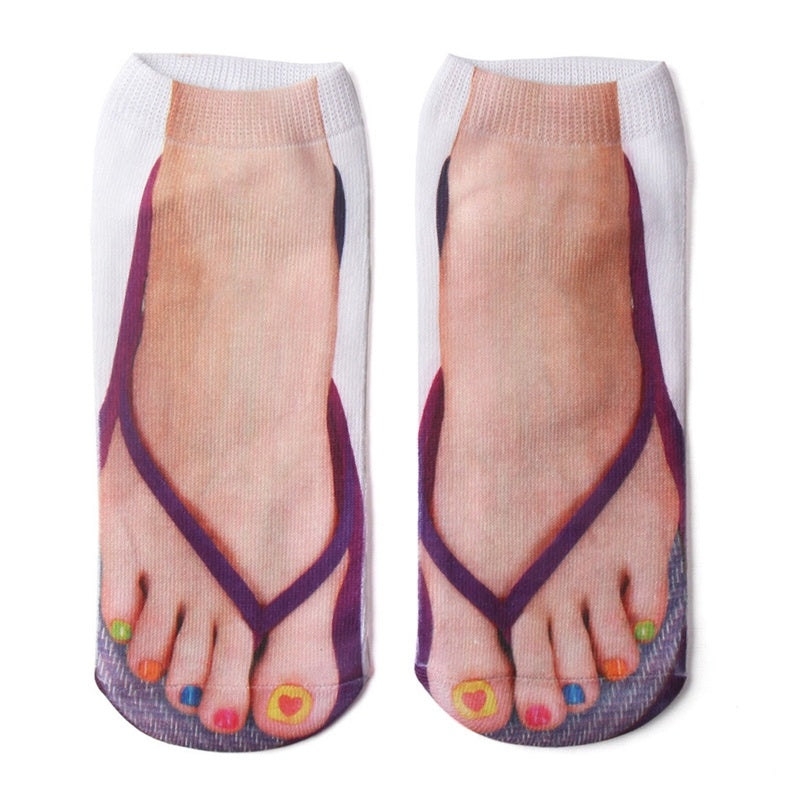 3D Printing Cartoon Socks - Creative Flip Flop Design for Men and Women