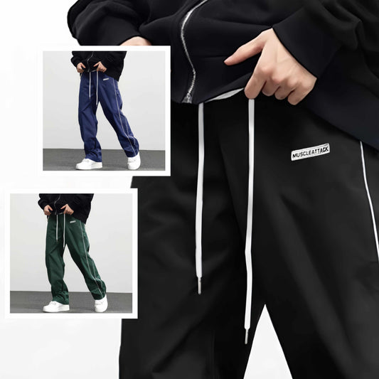 Men's Retro Tapered Cargo Pants - Fashionable Loose Leisure Trousers with Side Pockets for Everyday Jogging