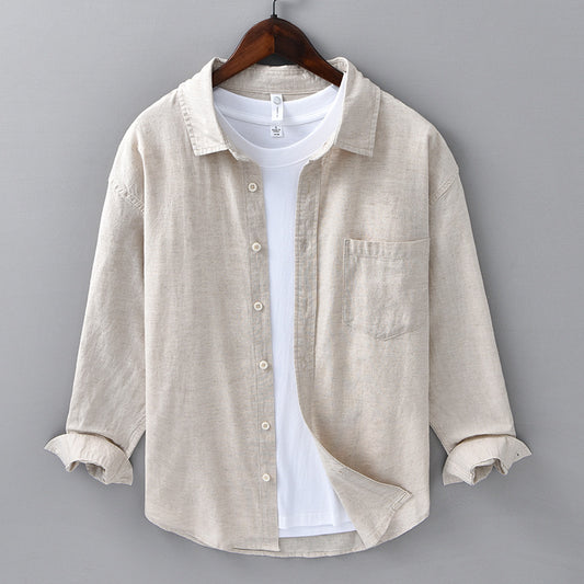 Long Linen Sleeves Casual All-Matching Linen Casual Shirt