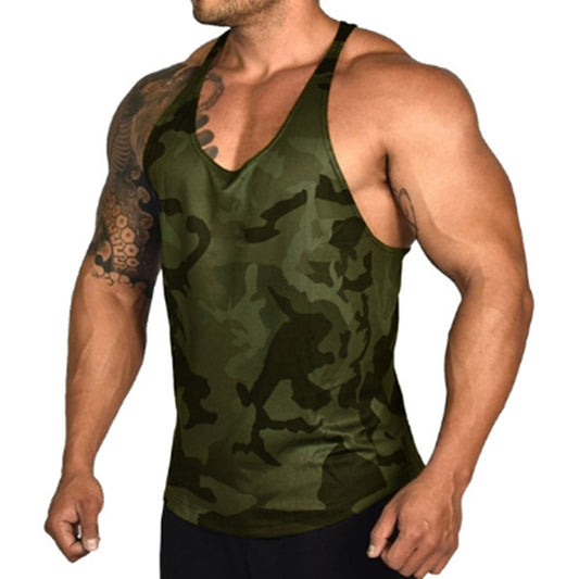 Mens Camouflage Sports Vest for Leisure and Activewear