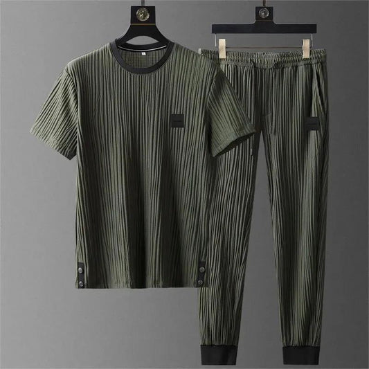 Summer Sports Suit for Men - High Elasticity Ice Silk Leisure Wear