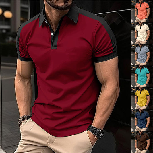 Men's Short Sleeve Business Shirt Summer Casual Polo Shirts - TWENTY ONE SEVEN