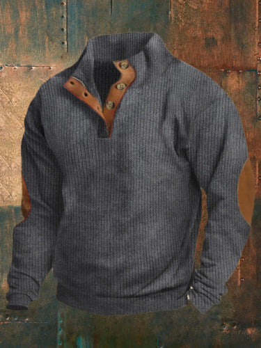 3D Printed Men's Sweater with Hot Digital Printing and Stand Collar