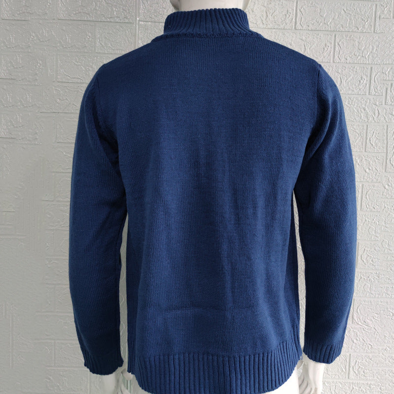 Men's Stand Collar Sweater Knit Button Cardigan Tops Men's Clothing - TWENTY ONE SEVEN