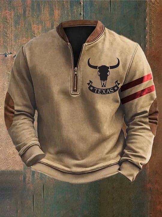 3D Printed Men's Sweater with Stand Collar for Street Style